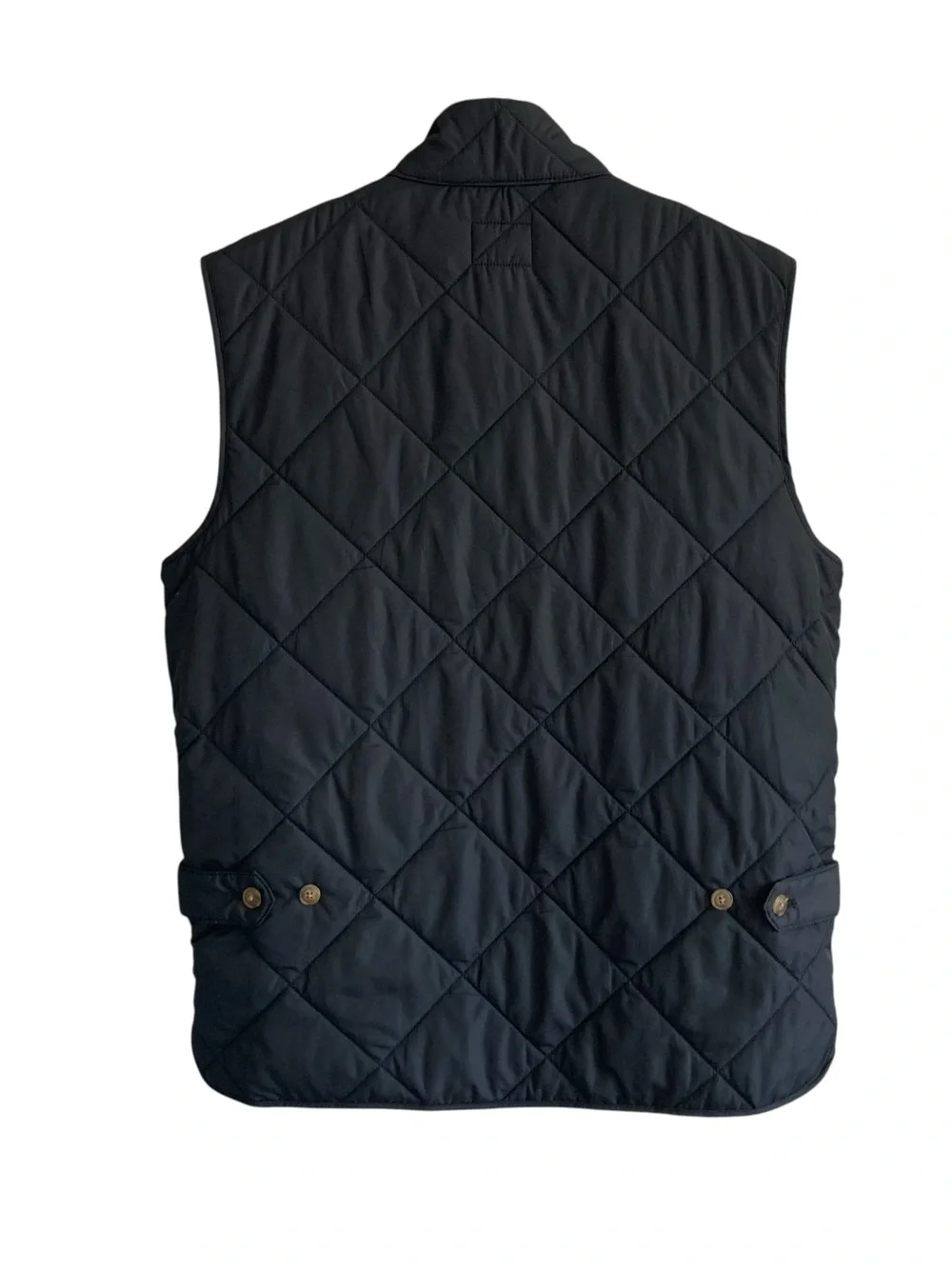 J Crew Mercantile Walker Mens Vest Quilted Black with Olive Green Lining